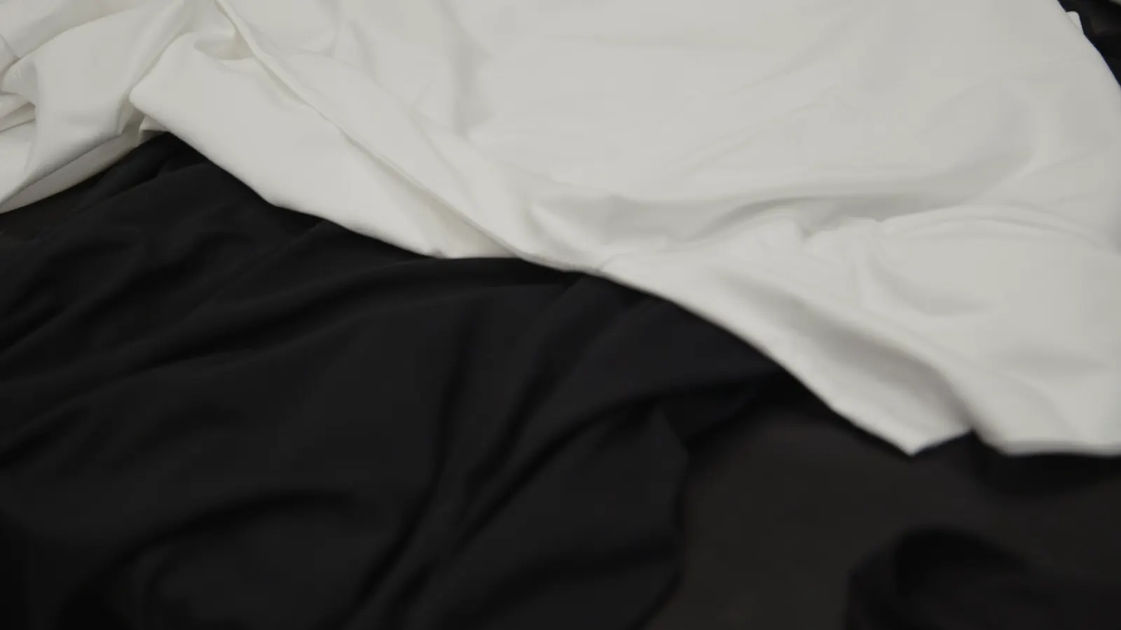 Black and white cloth, draped.